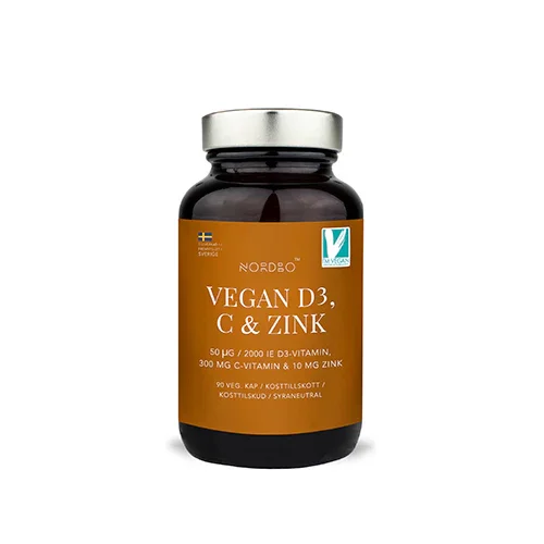 Vegan D3, C & Zink | 90 kapslar risnedsättning