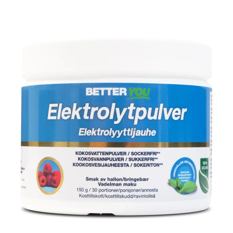 Elektrolytpulver Hallon 150g Nedsatt pris