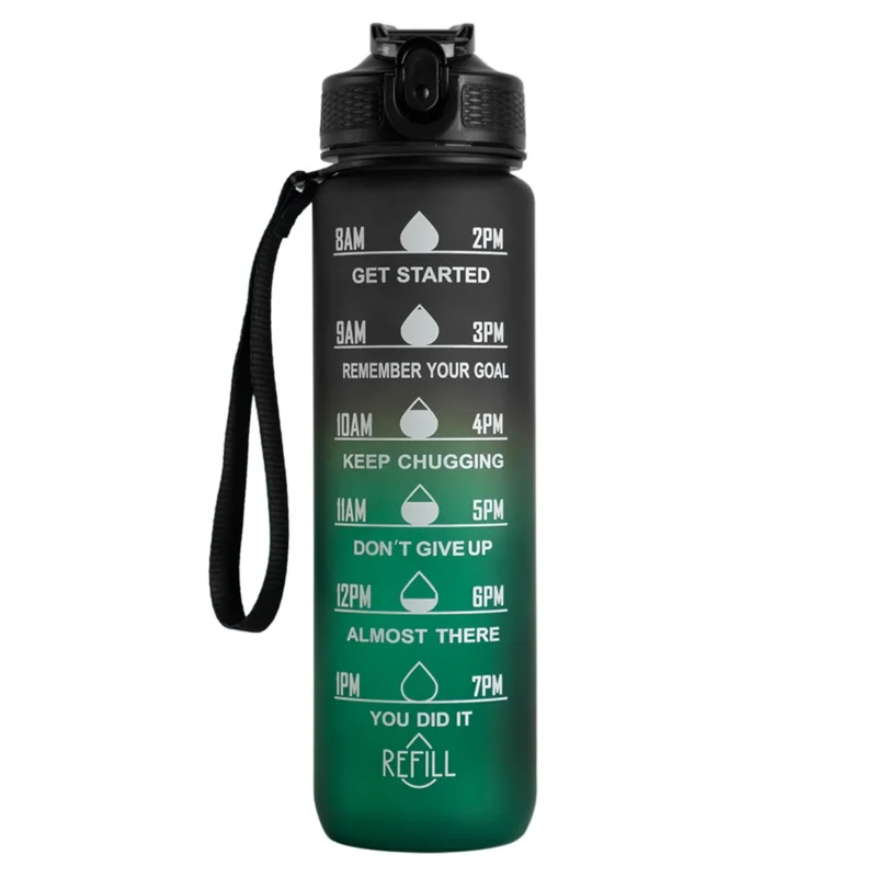 Motivational Bottle Black Dark Dreen 1000ml Expressleverans