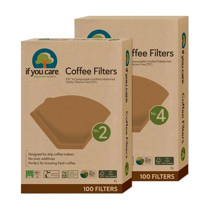 Oblekt Kaffefilter, 100 st Expressleverans