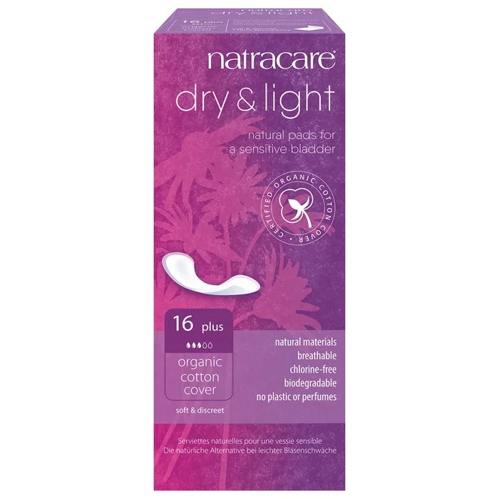 Fri frakt Ekologiska Inkontinensskydd Dry & Light Plus, 16 st