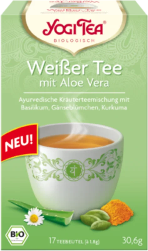 Yogi Tea Ekologiskt Vitt Te med Aloe Vera, 30,60 g Erbjudande
