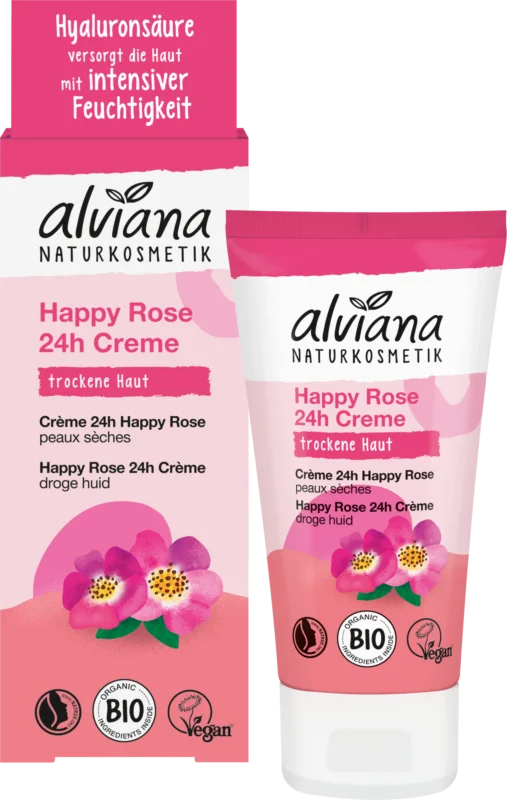alviana Naturkosmetik Happy Rose 24h Creme, 50 ml Snabb leverans