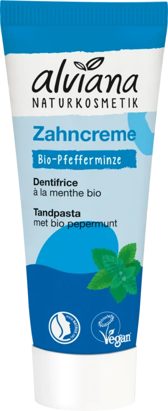 alviana Naturkosmetik Tandkräm med Organisk Pepparmynta, 75 ml Fri frakt