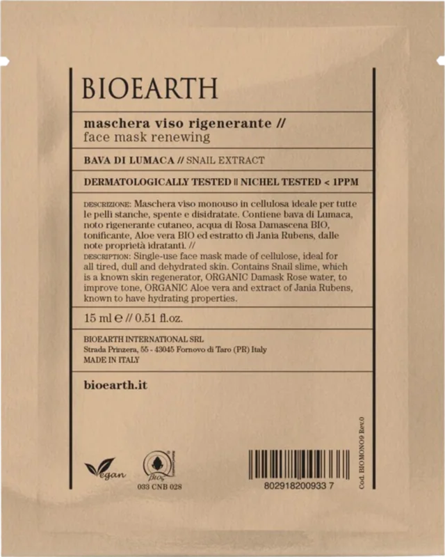 Rabatt Bioearth Regenererande Ansiktsmask, 15 ml