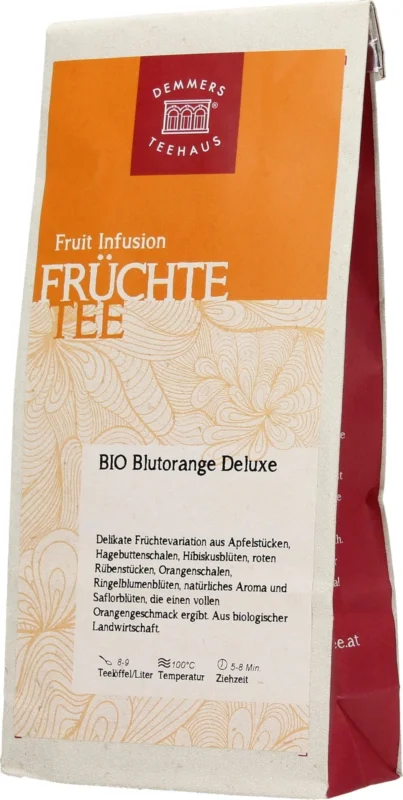 Demmers Teehaus Økologisk Fruktte Blodappelsin Deluxe, 100 g Snabb leverans