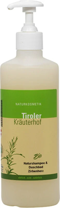 Tiroler Kräuterhof Naturschampo & Duschbad Cembratall Eko, 200 ml Snabb leverans