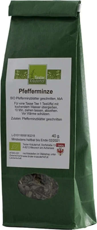 Snabb frakt Tiroler Kräuterhof Ekologiskt Te Pepparmint, 40 g