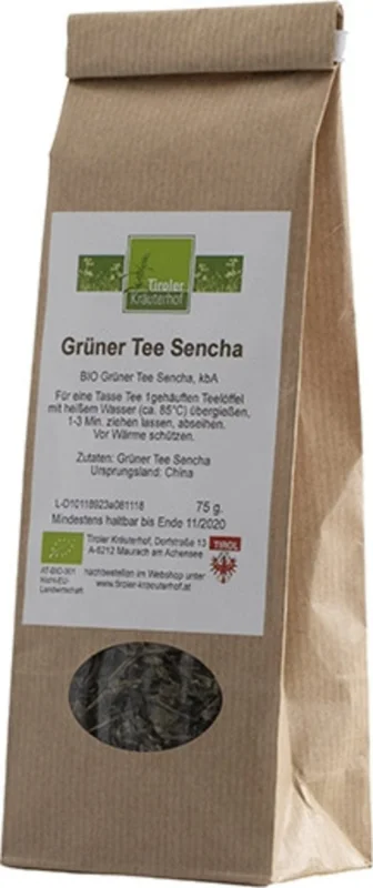 Tiroler Kräuterhof Ekologiskt Grönt Te Sencha, 75 g Säker betalning