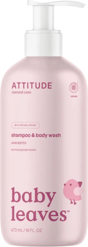 Endast denna vecka Attitude baby leaves 2in1 Shampoo & Body Wash, Fragrance Free (473 ml)