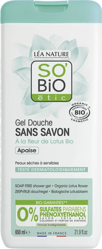 Rabatter LÉA NATURE SO BiO étic Ekologisk tvålfri Duschgel Lotusblomma, 650 ml Refill