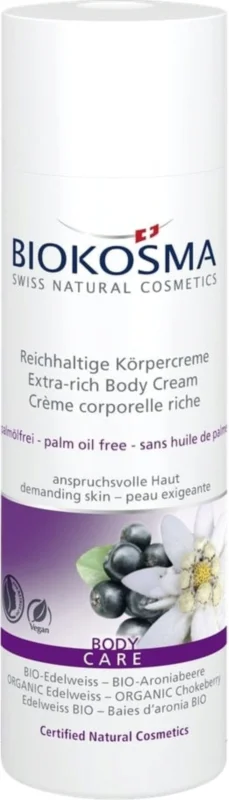 Endast denna vecka BIOKOSMA Rik kroppskräm organisk edelweiss & aroniabär, 200 ml
