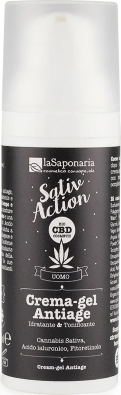I lager La Saponaria Uomo SativAction Anti-Aging Creme Gel, 50 ml