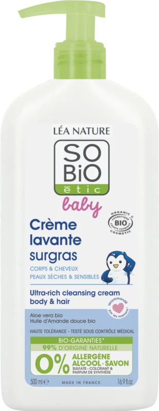 LÉA NATURE SO BiO étic Baby Ultra-rich Cleansing Cream, 500 ml Outlet