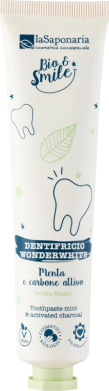 Fynd La Saponaria WonderWhite Tandkräm Mint & Aktivt kol, 75 ml