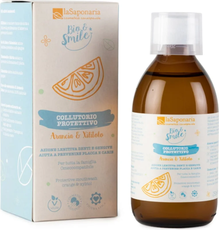 La Saponaria Skyddande munvatten Orange & Xylitol, 250 ml Begränsat antal