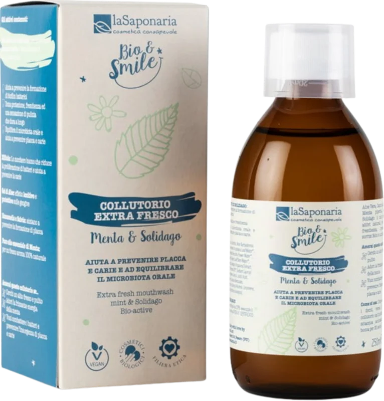 Utförsäljning La Saponaria Extra Fresh Munskölj Mynta & Gullris, 250 ml