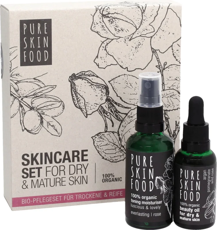 Rabatter PURE SKIN FOOD Organic Skincare Set For Dry & Mature Skin