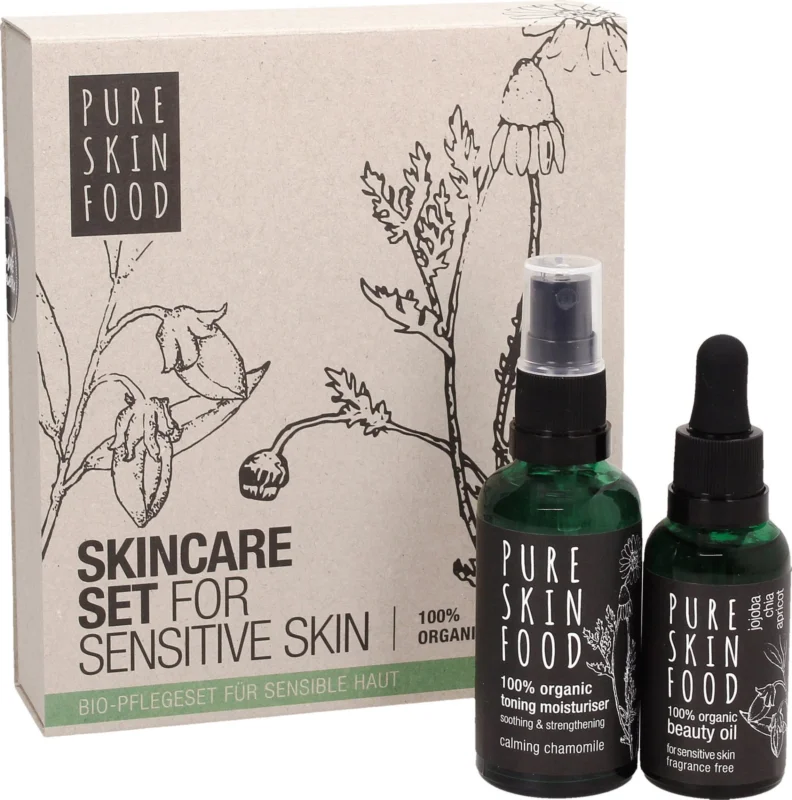 Lågt pris PURE SKIN FOOD Organic Skincare Set For Sensitive Skin