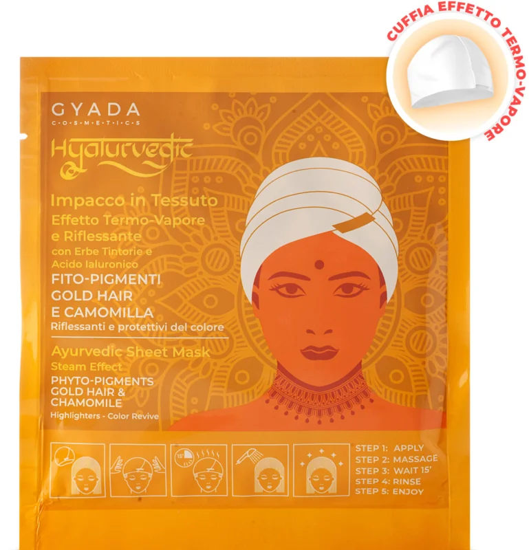 GYADA Cosmetics Hyalurvedic Gold Hair Colour Shine Sheet Mask, 60 ml Bästa pris