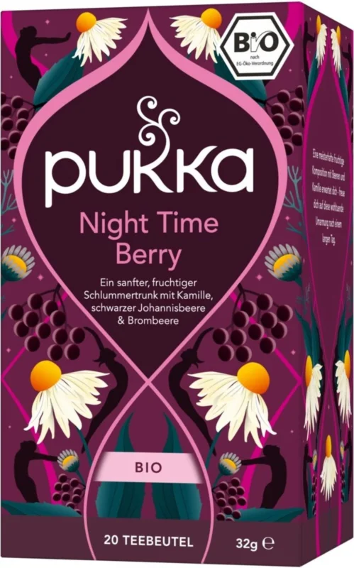 Pukka Night Time Berry Organiskt Fruktte, 20 tepåsar (32 g) Snabb frakt