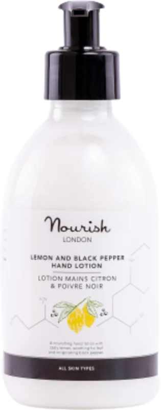 Nourish London Lemon & Black Pepper Hand Lotion, 300 ml Säker betalning