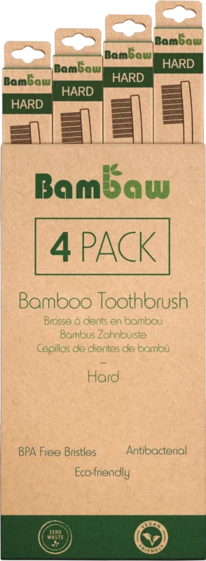 Bambaw Bambutandborste hård, 4 st. Outlet