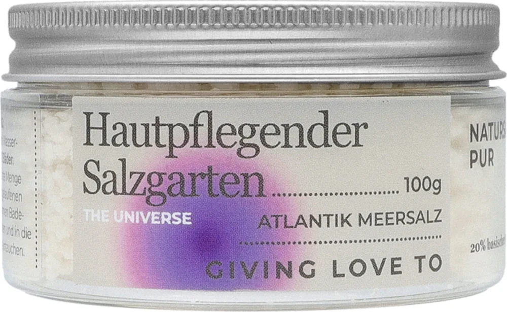 Utförsäljning GIVING LOVE TO Badsalt "Hudvårdande Saltträdgård" - The Universe, 100 g
