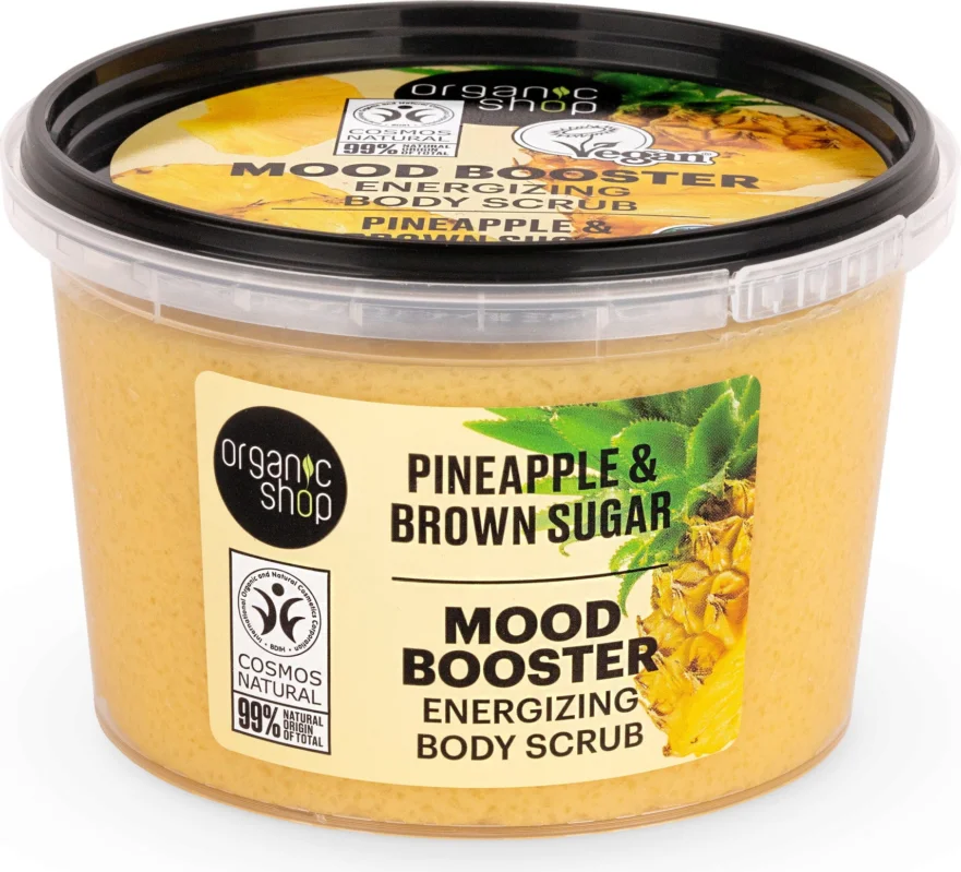 Organic Shop Mood Booster Energizing Body Scrub Pineapple & Brown Sugar, 250 ml Säker betalning