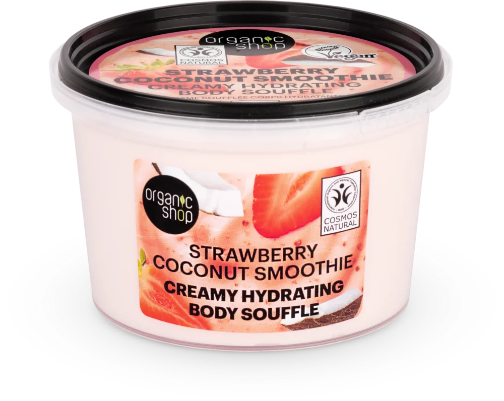 Säker betalning Organic Shop Creamy Hydrating Body Souffle Strawberry Coconut Smoothie, 250 ml