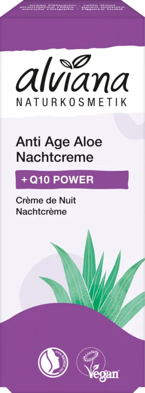 Billig alviana Naturkosmetik +Q10 POWER Anti-age Aloe Nattkräm, 50 ml