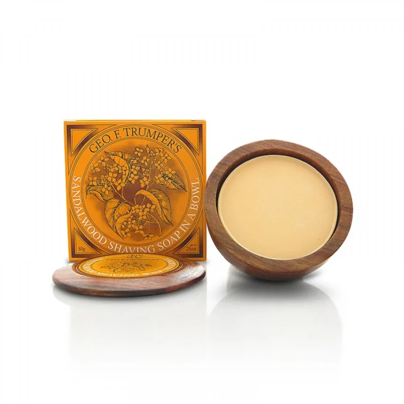 Geo F Trumper Sandalwood Shaving Soap Wooden Bowl Extra rabatt