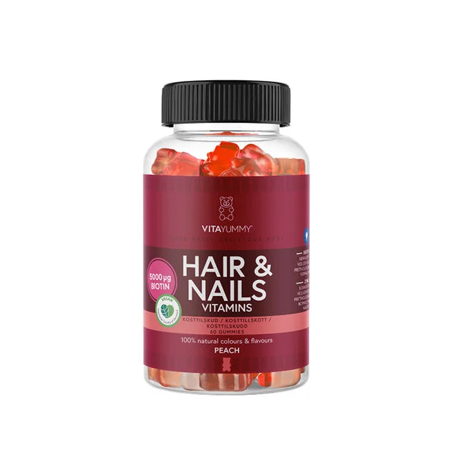 Sista chansen Hår & Naglar Vitaminer 60 Gummies Persika