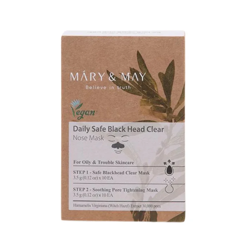 Köp nu Mary&May - Daily Safe Black Head Clear Nose Pack Set